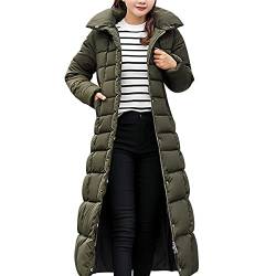 Onsoyours Damen Winterjacke Lange Daunenjacke Warm Parka Jacke mit Fellkapuze Steppjacke Wintermantel Casual Daunenmantel B Grün M von Onsoyours