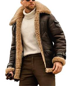 Onsoyours Herren Cordjacke Fleece Gefüttert Bomberjacke Lange Warme Dicker Reißverschluss Cargo Jacke mit Multi Taschen A Kaffee L von Onsoyours