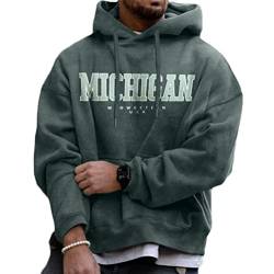 Onsoyours Herren Damen Kapuzenpullover Hoodie Hip Hop Sweatshirt Oversize Druck Kapuzenjacke Oversize Langarmshirt Teenager Oberteile Pullover Tops Warm Vintage Paare Unisex B Grau M von Onsoyours