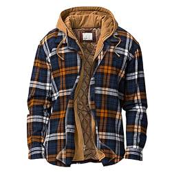 Onsoyours Herren Hemd Mit Kapuze Karohemd Langarm Jacke Kariert Shirt Flanell Karierte Jacke Arbeitsjacke Herren Kapuze Kariert Winddicht Stil 2 XXL von Onsoyours