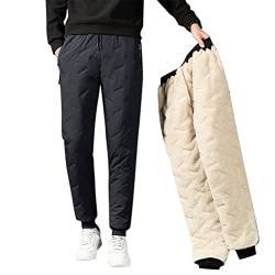 Onsoyours Herren Hose Warme Jogginghose Casual Sporthose Winter Fleece Sweatpants Sherpa Gefüttert Hosen mit Taschen Herren Sweathose Gürtel Freizeithose Thermo Mode A Dunkelgrau 4XL von Onsoyours