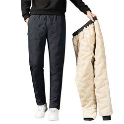 Onsoyours Herren Hose Warme Jogginghose Casual Sporthose Winter Fleece Sweatpants Sherpa Gefüttert Hosen mit Taschen Herren Sweathose Gürtel Freizeithose Thermo Mode B Dunkelgrau XL von Onsoyours