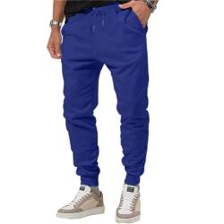 Onsoyours Herren Jogginghose Leichte Trainingshose Lange Sweathose Freizeit Sporthose mit Taschen und Kordelzug Chino Hosen Herren Baumwolle Freizeithose A Dunkelblau L von Onsoyours