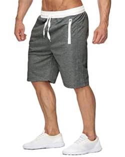 Onsoyours Herren Leinenhose Kurze Hose Leinen Shorts Lässige Männer Freizeithose Strandhose Stoffhose Sommer Loungewear Shorts A Dunkelgrau XS von Onsoyours