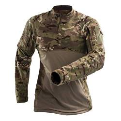 Onsoyours Herren Militär-T-Shirt Tactical Shirt Combat Shirt Slim Fit Langarm Camouflage Shirt Paintball Airsoft Army Hemd Militär Uniform A Braun L von Onsoyours