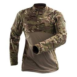 Onsoyours Herren Militär-T-Shirt Tactical Shirt Combat Shirt Slim Fit Langarm Camouflage Shirt Paintball Airsoft Army Hemd Militär Uniform A Braun XL von Onsoyours