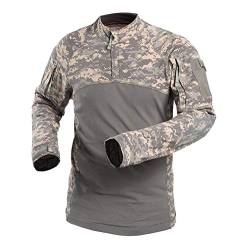Onsoyours Herren Militär-T-Shirt Tactical Shirt Combat Shirt Slim Fit Langarm Camouflage Shirt Paintball Airsoft Army Hemd Militär Uniform A Grau XL von Onsoyours