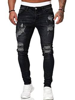 Onsoyours Herren Patchwork Jeans Casual Relaxed Fit Jeanshose Denim Hosen Baggy Hip Hop Jeans Hose Mit Weitem Bein Straight Leg Vintage Color Block Streetwear A Schwarz XS von Onsoyours