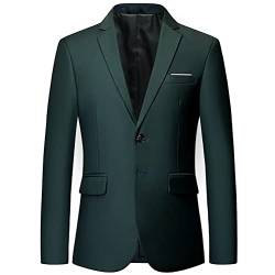 Onsoyours Herren Sakko Slim Fit Einfarbig Modern Anzugjacke für Hochzeit Freizeit Party Abschluss Business Blazer Knöpfe Sakko A Grün L von Onsoyours