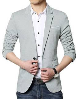 Onsoyours Herren Sakko Sweatjacke Slim Fit Männer Blazer Modern Freizeit Leichte Jackett Sportlich Business Anzugjacke C Grau M von Onsoyours