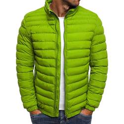 Onsoyours Herren Übergangsjacke Daunenjacke Leichte Steppjacke Einfarbig Tunnelzug Kapuzenjacke Funktionelle Jacke Outdoor Warmer Freizeitjacke Softshell Mantel A Grün L von Onsoyours