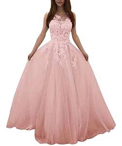 Onsoyours Hochzeitskleider Damen Lang Brautkleider Elegant Spitze Brautmode RüCkenfrei Abiball Prinzessin Kleid Abendkleider Elegant FüR Hochzeit A Rosa M von Onsoyours