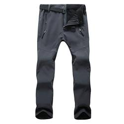 Onsoyours Hosen Damen Atmungsaktiv Wanderhose Softshellhose Thermohose Trekkinghose Arbeitshose Sporthose Funktionshose Outdoor Wasserdicht Winddicht Skihose A Grau L von Onsoyours