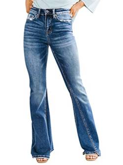 Onsoyours Jeans Damen Bootcut Jeanhose Damen Schlaghose Bootcut Jeans Damen Jeans Stretch High Waist Straight Jeans Flare Denim Hose Gerade Hosen I Blau M von Onsoyours