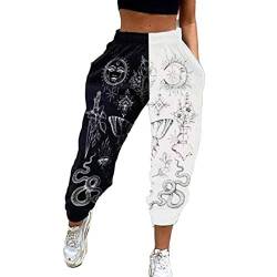 Onsoyours Leinenhose Damen Sommer Große Größen Leinen Hose Druck Freizeithose Mit Taschen Frauen Hosen Jogginghose Loose Bequem Yogahose Haremshosen 2 Weiß XXL von Onsoyours