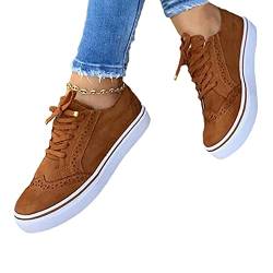 Onsoyours Low-Cut Sneaker Canvas Flache Schuhe Damen Freizeitschuhe Damen Sommer Frühling Turnschuhe Braun 36 EU von Onsoyours