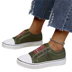 Onsoyours Low-Cut Sneaker Canvas Flache Schuhe Damen Freizeitschuhe Damen Sommer Frühling Turnschuhe C Grün 39 EU von Onsoyours