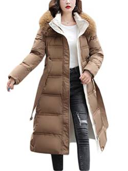 Onsoyours Mantel Mantel Outwear Frauen Winterjacke Warm Slim Pelzkragen Reißverschluss Dicker C Khaki S von Onsoyours