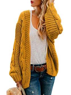 Onsoyours Strickjacke Damen Grobstrick Cardigan Strickmantel strickcardigan Kurz Open Front Cardigan Cover Up Outwear mit Tasche Oversize Herbst von Onsoyours