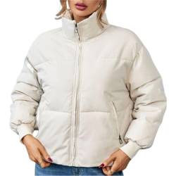 Onsoyours Winterjacke Damen Wintermantel Auf Beiden Seiten Parka mit Fell Kapuze Warm Fleece Gefütterter Doppelseitige Winter Mantel Jacke Outdoorjacke B Beige XS von Onsoyours