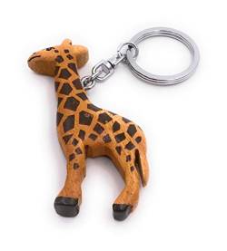 Onwomania - "-Giraffe Säugetier Paarhufer Schlüsselanhänger - Holz Glücksbringer ideal als Geschenk z.B. für den besten Freund, die beste Freundin, Mama - Für Männer, Frauen & Kinder von Onwomania