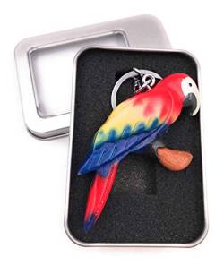 Onwomania - "-Papagei Vogel Sittich Schlüsselanhänger inkl. Geschenkbox - Glücksbringer Geschenk z.B. für den besten Freund, die beste Freundin, Mama - Für Männer, Frauen & Kinder von Onwomania