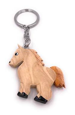 Onwomania - "-Pferd Pony hell Schlüsselanhänger - Holz Glücksbringer ideal als Geschenk z.B. für den besten Freund, die beste Freundin, Mama - Für Männer, Frauen & Kinder von Onwomania