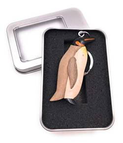 Onwomania - "-Pinguin Königspinguin Vogel Schlüsselanhänger inkl. Geschenkbox - Glücksbringer Geschenk z.B. für den besten Freund, die Beste Freundin, Mama - Für Männer, Frauen & Kinder von Onwomania