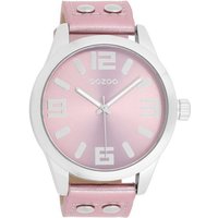 OOZOO Quarzuhr Basic Line Uhr C1083 Lederband Metallic light pink 46 mm von Oozoo