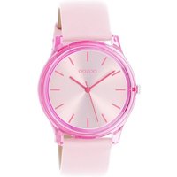 OOZOO Quarzuhr Damenuhr C11138 Acryl-Pink Lederband Rosa 36 mm von Oozoo