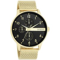 OOZOO Quarzuhr Herrenuhr C11302 Schwarz Meshband IP-Gold 45 mm von Oozoo