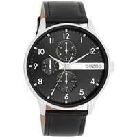 OOZOO Quarzuhr Herrenuhr C11309 Schwarz Lederband 45 mm von Oozoo