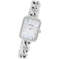 OOZOO Quarzuhr Oozoo Damen Armbanduhr Timepieces, Damenuhr Edelstahlarmband silber, rechteckiges Gehäuse, 22,5x28,5mm von Oozoo