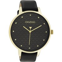 OOZOO Quarzuhr Oozoo Damen Armbanduhr Timepieces, Damenuhr rund, extra groß (ca. 48mm) Lederarmband, Fashion-Style von Oozoo