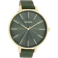 OOZOO Quarzuhr Oozoo Damen Armbanduhr Timepieces Analog, Damenuhr rund, extra groß (ca. 48mm) Lederarmband, Fashion-Style von Oozoo