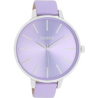OOZOO Quarzuhr Oozoo Damen Armbanduhr Timepieces Analog, Damenuhr rund, extra groß (ca. 48mm) Lederarmband, Fashion-Style von Oozoo