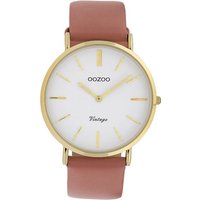 OOZOO Quarzuhr Oozoo Damen Armbanduhr Timepieces Analog, Damenuhr rund, groß (ca. 40mm) Lederarmband, Fashion-Style von Oozoo