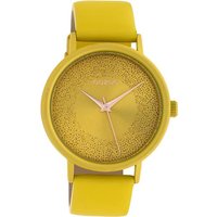 OOZOO Quarzuhr Oozoo Damen Armbanduhr Timepieces Analog, Damenuhr rund, groß (ca. 42mm), Lederarmband gelb, Fashion von Oozoo