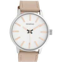 OOZOO Quarzuhr Oozoo Damen Armbanduhr Timepieces Analog, Damenuhr rund, groß (ca. 45mm) Lederarmband, Fashion-Style von Oozoo