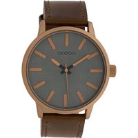 OOZOO Quarzuhr Oozoo Damen Armbanduhr Timepieces Analog, Damenuhr rund, groß (ca. 45mm) Lederarmband, Fashion-Style von Oozoo
