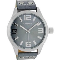 OOZOO Quarzuhr Oozoo Damen Armbanduhr Timepieces C1060, Damenuhr rund, extra groß (ca. 46mm) Lederarmband, Fashion-Style von Oozoo