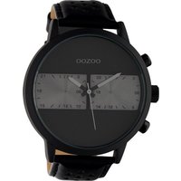 OOZOO Quarzuhr Oozoo Herren Armbanduhr Timepieces, Herrenuhr rund, extra groß (ca. 50mm) Lederarmband, Fashion-Style von Oozoo