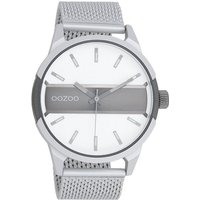 OOZOO Quarzuhr Oozoo Herren Armbanduhr Timepieces Analog, Herrenuhr rund, extra groß (ca 48mm) Metall, Mesharmband, Casual-Style von Oozoo