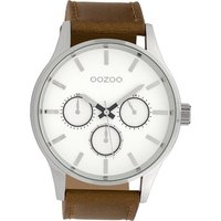 OOZOO Quarzuhr Oozoo Herren Armbanduhr Timepieces Analog, Herrenuhr rund, extra groß (ca. 48mm) Lederarmband, Fashion-Style von Oozoo