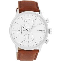 OOZOO Quarzuhr Oozoo Herren Armbanduhr Timepieces Analog, Herrenuhr rund, groß (ca. 45mm) Lederarmband, Fashion-Style von Oozoo