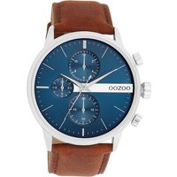 OOZOO Quarzuhr Oozoo Herren Armbanduhr Timepieces Analog, Herrenuhr rund, groß (ca. 45mm) Lederarmband, Fashion-Style von Oozoo
