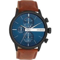 OOZOO Quarzuhr Oozoo Herren Armbanduhr Timepieces Analog, Herrenuhr rund, groß (ca. 45mm) Lederarmband, Fashion-Style von Oozoo