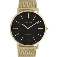 OOZOO Quarzuhr Oozoo Herren Armbanduhr gold Analog, Herrenuhr rund, groß (ca. 44mm) Edelstahlarmband, Fashion-Style von Oozoo