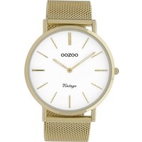 OOZOO Quarzuhr Oozoo Herren Armbanduhr gold Analog, Herrenuhr rund, groß (ca. 44mm) Edelstahlarmband, Fashion-Style von Oozoo