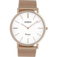 OOZOO Quarzuhr Oozoo Herren Armbanduhr roségold Analog, Herrenuhr rund, groß (ca. 44mm) Edelstahlarmband, Fashion-Style von Oozoo